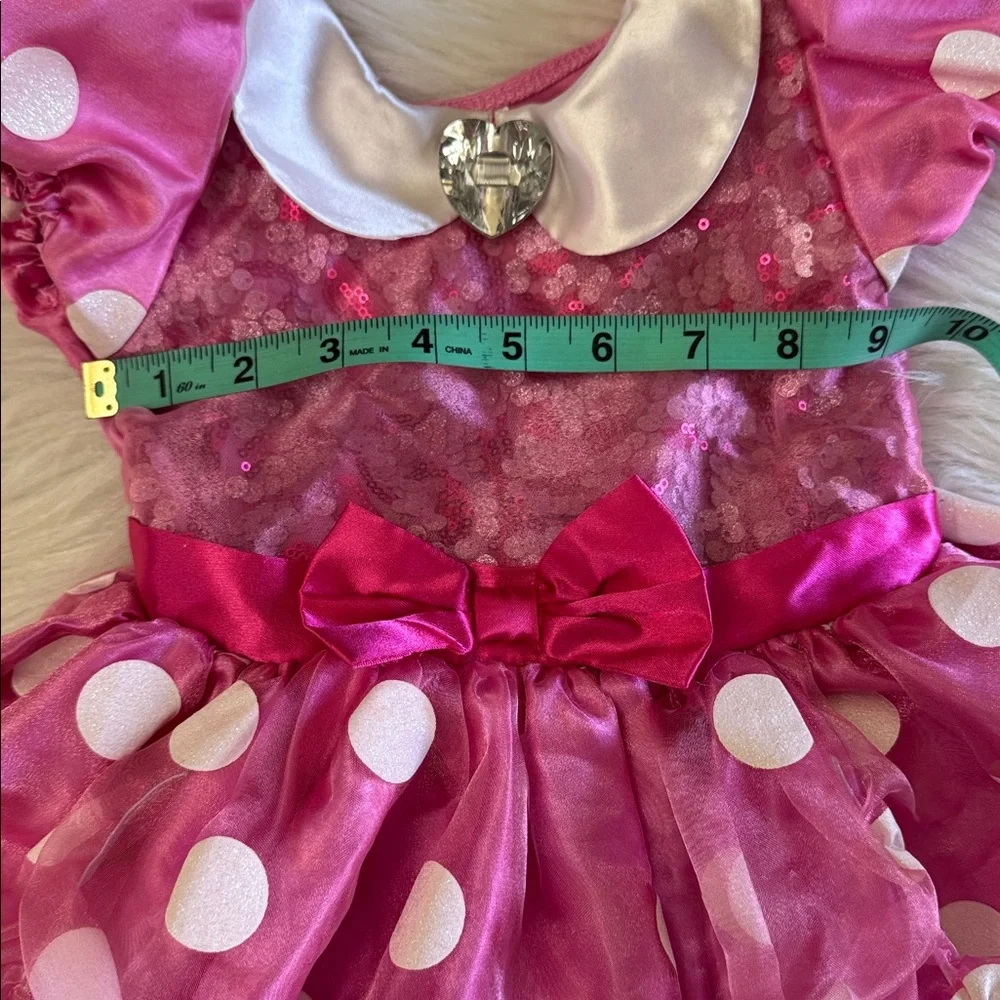 Disney Minnie Mouse Pink and White Polka Dot Costume Dress Size US 2